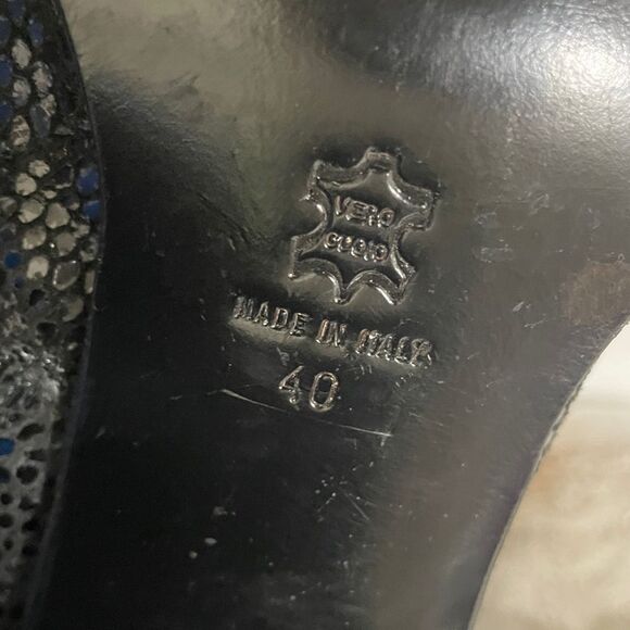 Andrew Stevens Leather Snakeskin Bootie Women’s 9 Square Block Heel Ankle Boot - Picture 9 of 10